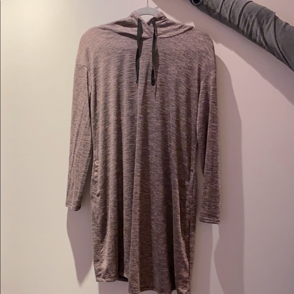 Maternity long hooded sweater